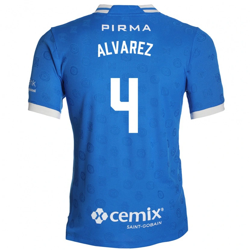 Danxen Homem Camisola Gabriela Alvarez #4 Azul Branco Vermelho Principal 2026/27 Camisa