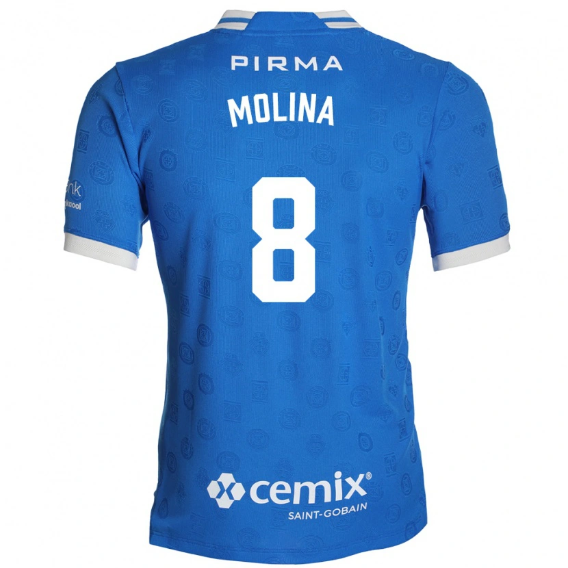 Danxen Homem Camisola Dalia Molina #8 Azul Branco Vermelho Principal 2026/27 Camisa