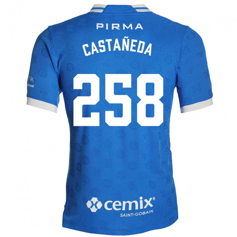 Danxen Homem Camisola Emiliano Castañeda #258 Azul Branco Vermelho Principal 2026/27 Camisa