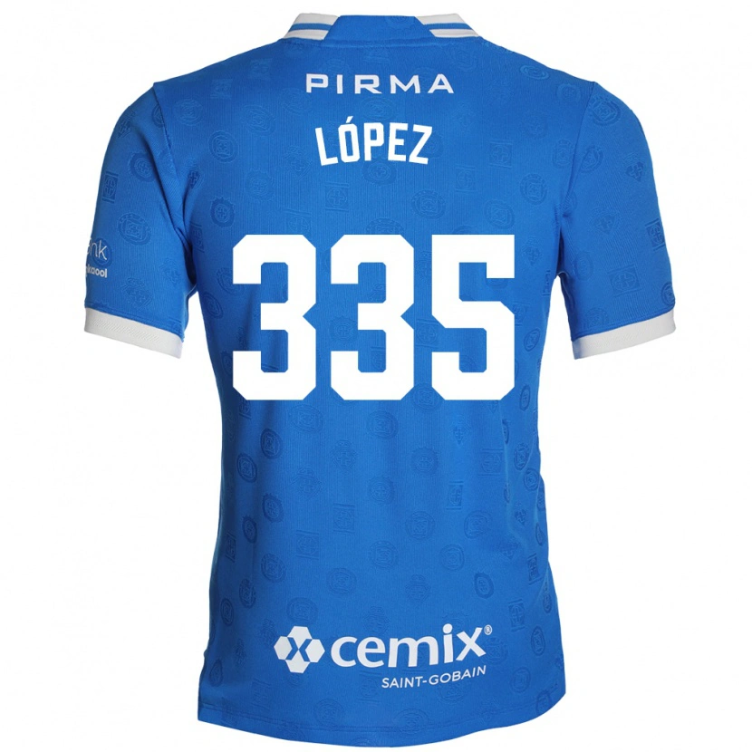 Danxen Homem Camisola Alfredo López #335 Azul Branco Vermelho Principal 2026/27 Camisa