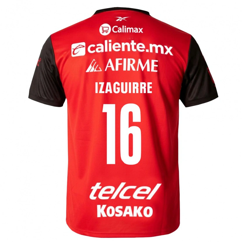 Danxen Homem Camisola Estefanía Izaguirre #16 Preto Vermelho Principal 2026/27 Camisa