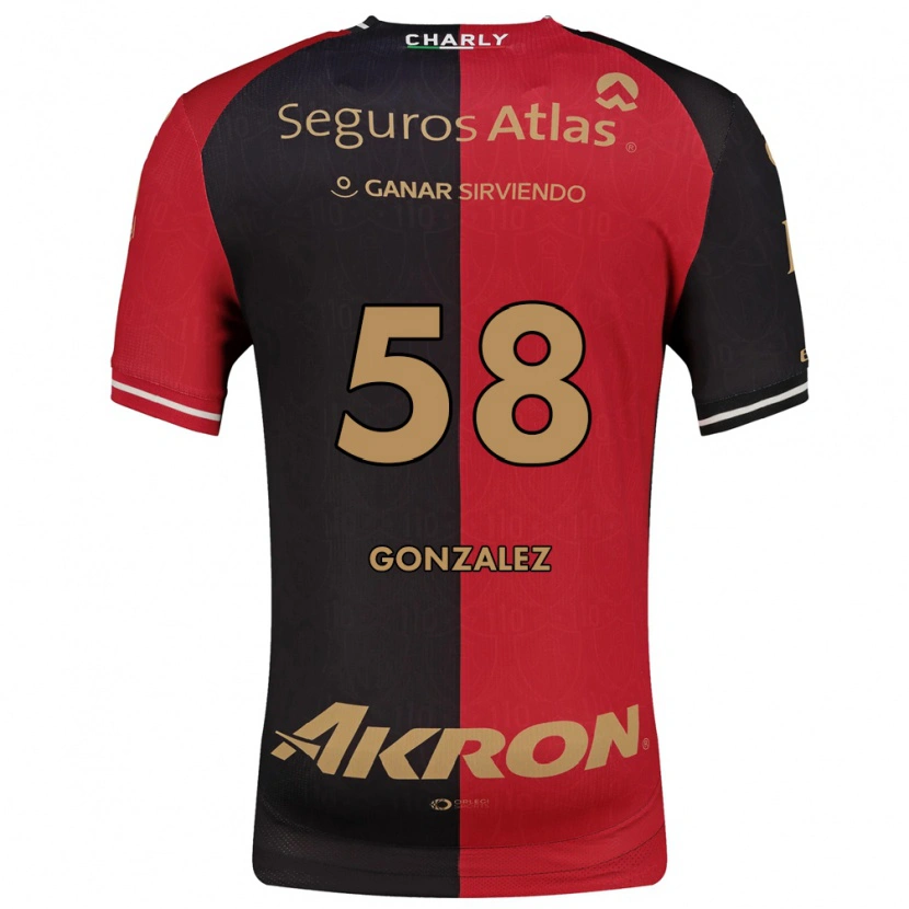 Danxen Homem Camisola Arturo González #58 Vermelho Preto Marrom Principal 2026/27 Camisa