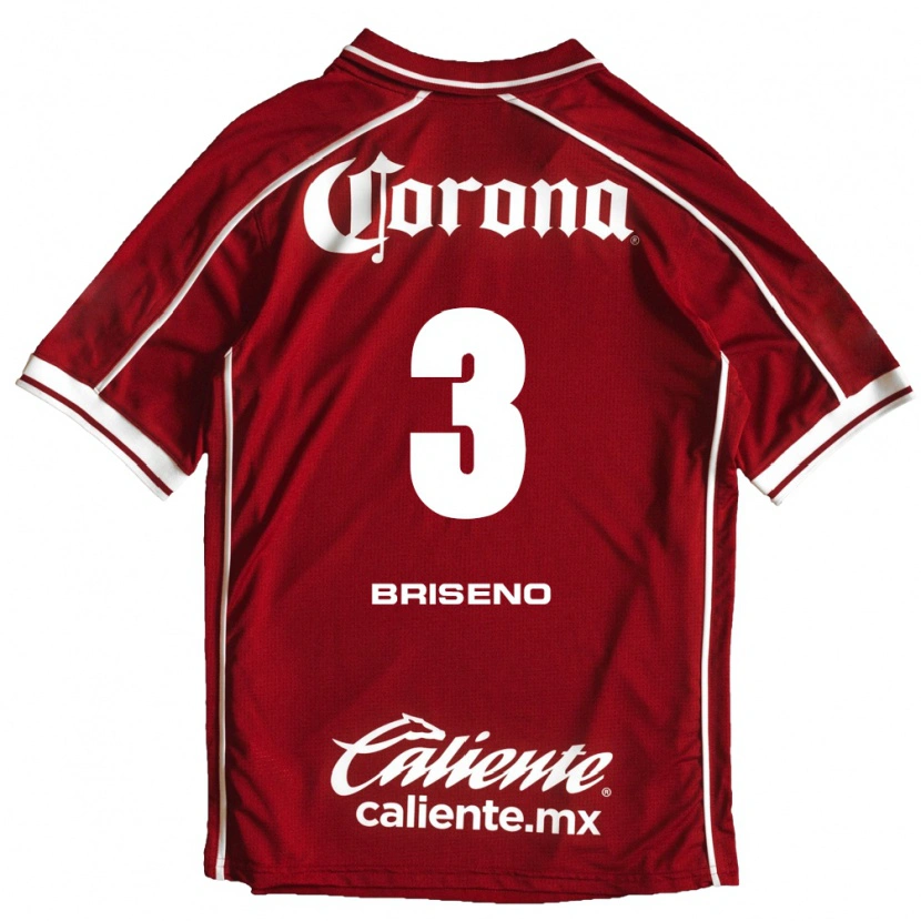 Danxen Homem Camisola Antonio Briseño #3 Branco Vermelho Principal 2026/27 Camisa