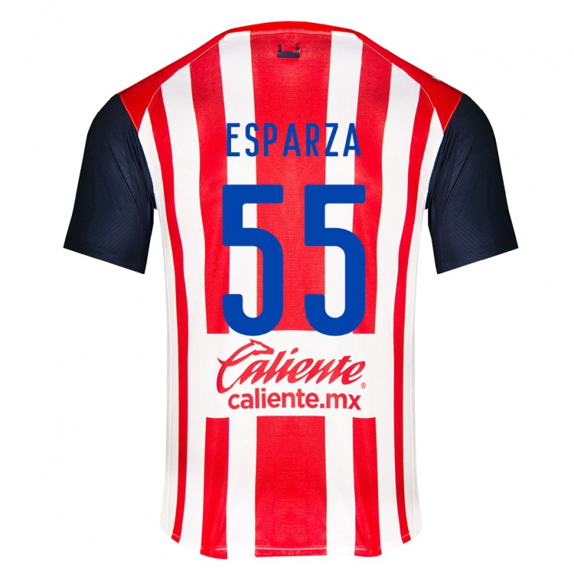 Danxen Homem Camisola Sebastián Esparza #55 Vermelho Preto Branco Principal 2026/27 Camisa