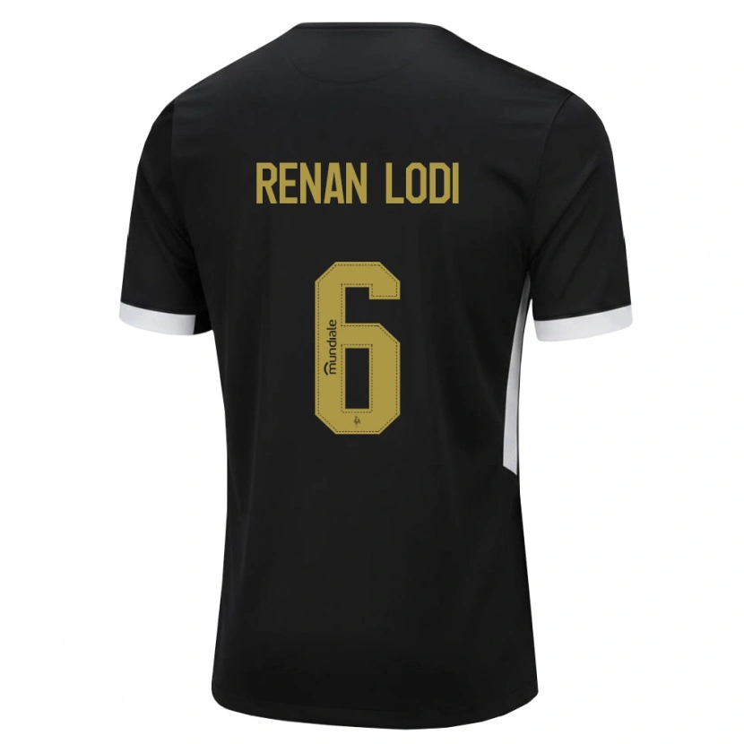 Danxen Homem Camisola Renan Lodi #6 Preto Branco Amarelo Principal 2026/27 Camisa