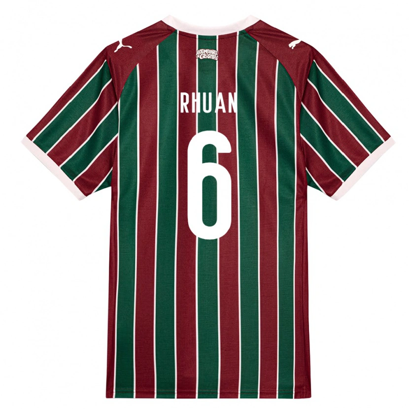 Danxen Homem Camisola Rhuan Wallace Stoeberl Barboza #6 Verde Borgonha Branco Principal 2026/27 Camisa