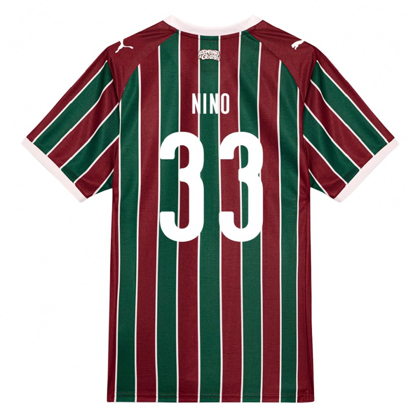 Danxen Homem Camisola Nino #33 Verde Borgonha Branco Principal 2026/27 Camisa