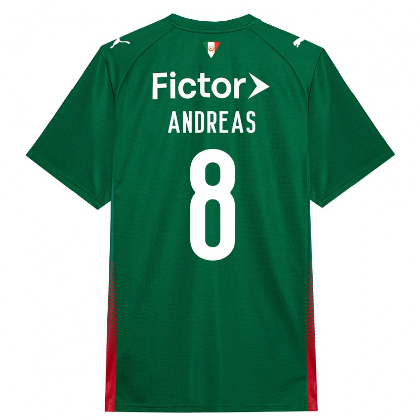 Danxen Homem Camisola Andreas Pereira #8 Verde Vermelho Branco Principal 2026/27 Camisa
