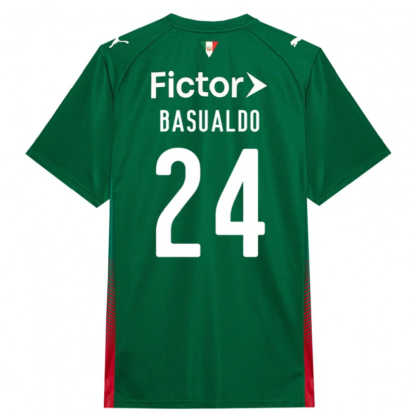 Danxen Homem Camisola Luis Basualdo #24 Verde Vermelho Branco Principal 2026/27 Camisa