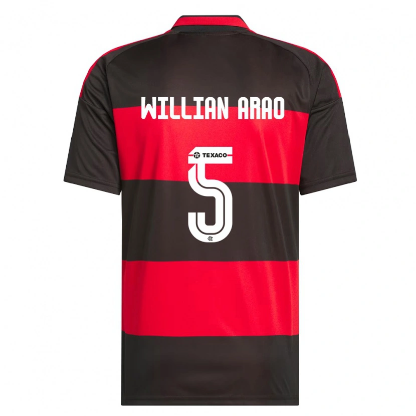 Danxen Homem Camisola Willian Arao #5 Vermelho Preto Branco Principal 2026/27 Camisa