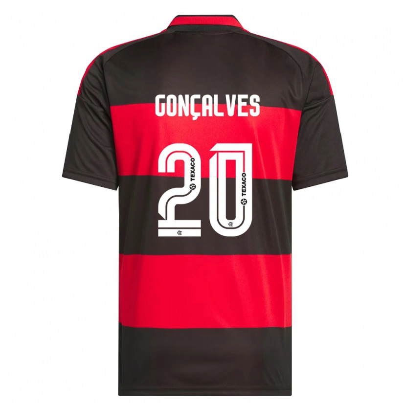 Danxen Homem Camisola Matheus Gonçalves #20 Vermelho Preto Branco Principal 2026/27 Camisa
