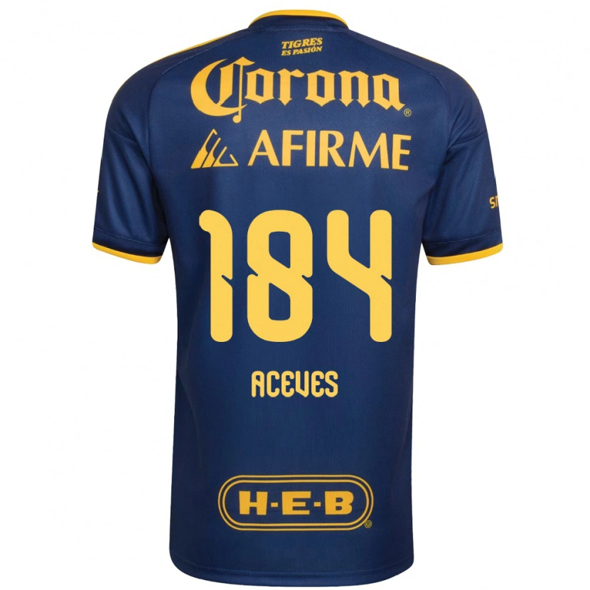 Danxen Homem Camisola Israel Aceves #184 Azul Real Amarelo Alternativa 2026/27 Camisa
