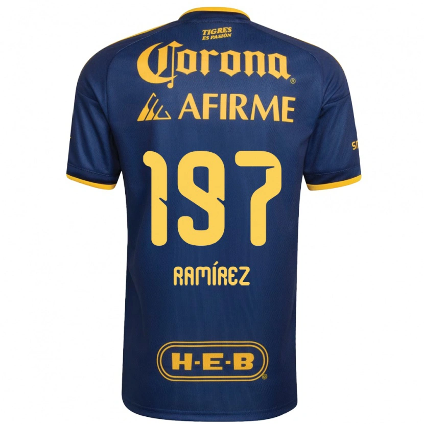 Danxen Homem Camisola Ángel Ramírez #197 Azul Real Amarelo Alternativa 2026/27 Camisa