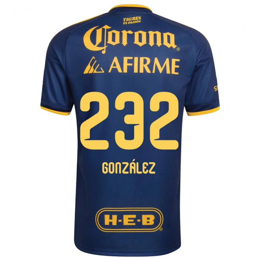 Danxen Homem Camisola César González #232 Azul Real Amarelo Alternativa 2026/27 Camisa