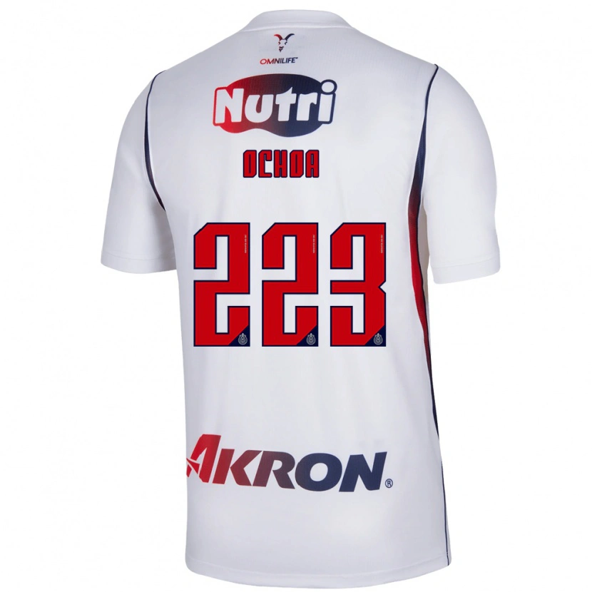 Danxen Homem Camisola Diego Ochoa #223 Branco Azul Marinho Vermelho Alternativa 2026/27 Camisa