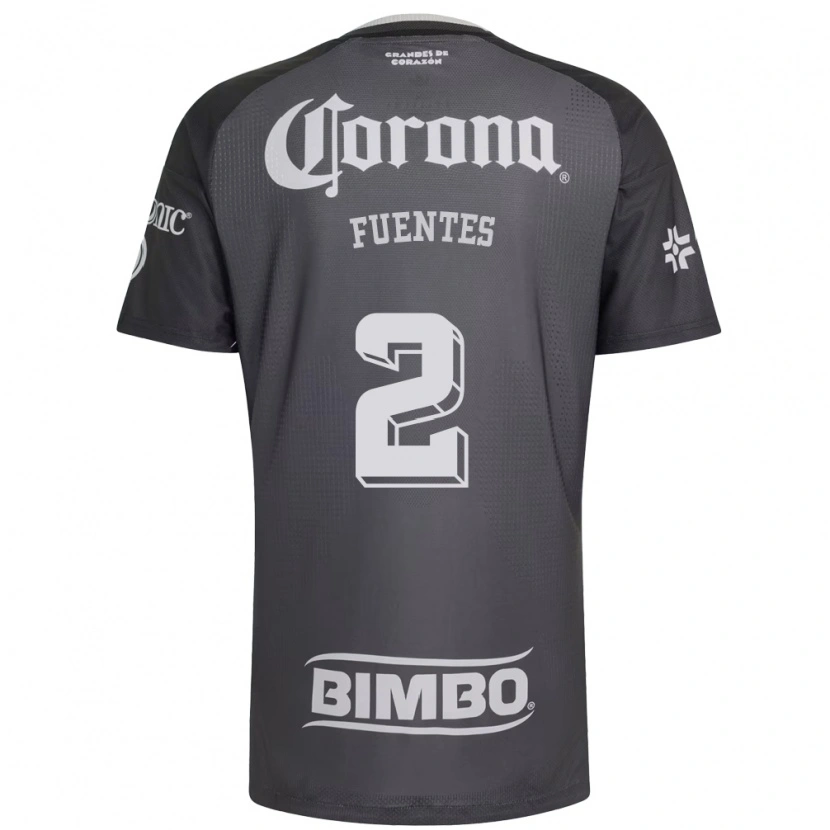 Danxen Homem Camisola Luis Fuentes #2 Cinza Branco Preto Alternativa 2026/27 Camisa