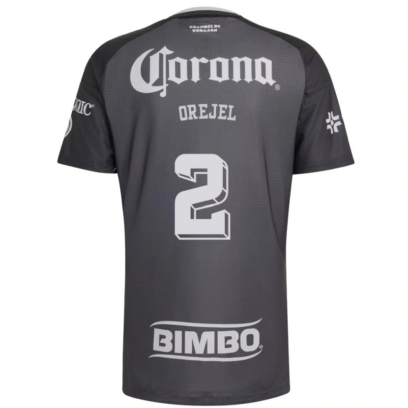 Danxen Homem Camisola Jocelyn Orejel #2 Cinza Branco Preto Alternativa 2026/27 Camisa