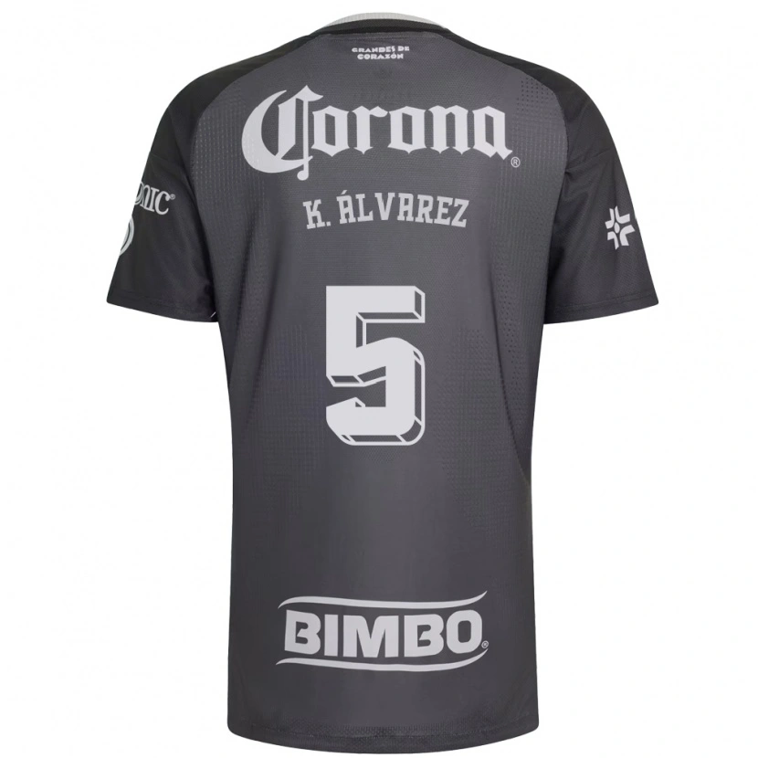 Danxen Homem Camisola Kevin Álvarez #5 Cinza Branco Preto Alternativa 2026/27 Camisa