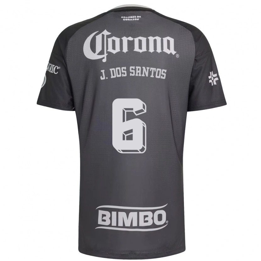 Danxen Homem Camisola Jonathan Dos Santos #6 Cinza Branco Preto Alternativa 2026/27 Camisa