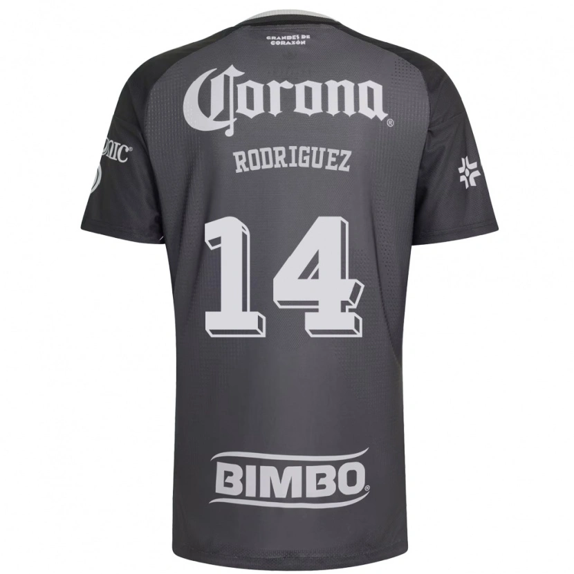 Danxen Homem Camisola Monica Rodriguez #14 Cinza Branco Preto Alternativa 2026/27 Camisa