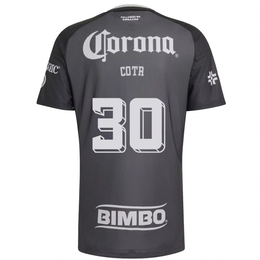 Danxen Homem Camisola Rodolfo Cota #30 Cinza Branco Preto Alternativa 2026/27 Camisa