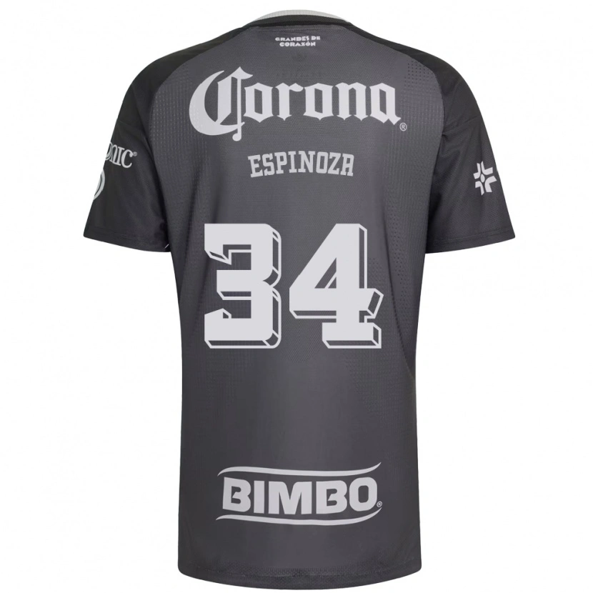 Danxen Homem Camisola Dagoberto Espinoza #34 Cinza Branco Preto Alternativa 2026/27 Camisa