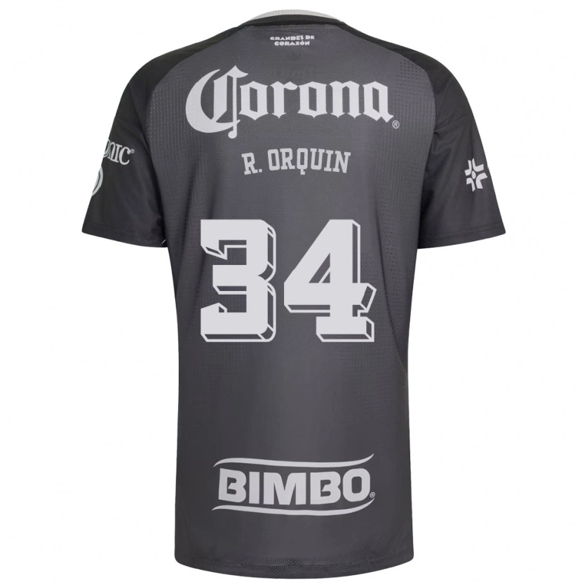 Danxen Homem Camisola Ralph Orquin #34 Cinza Branco Preto Alternativa 2026/27 Camisa