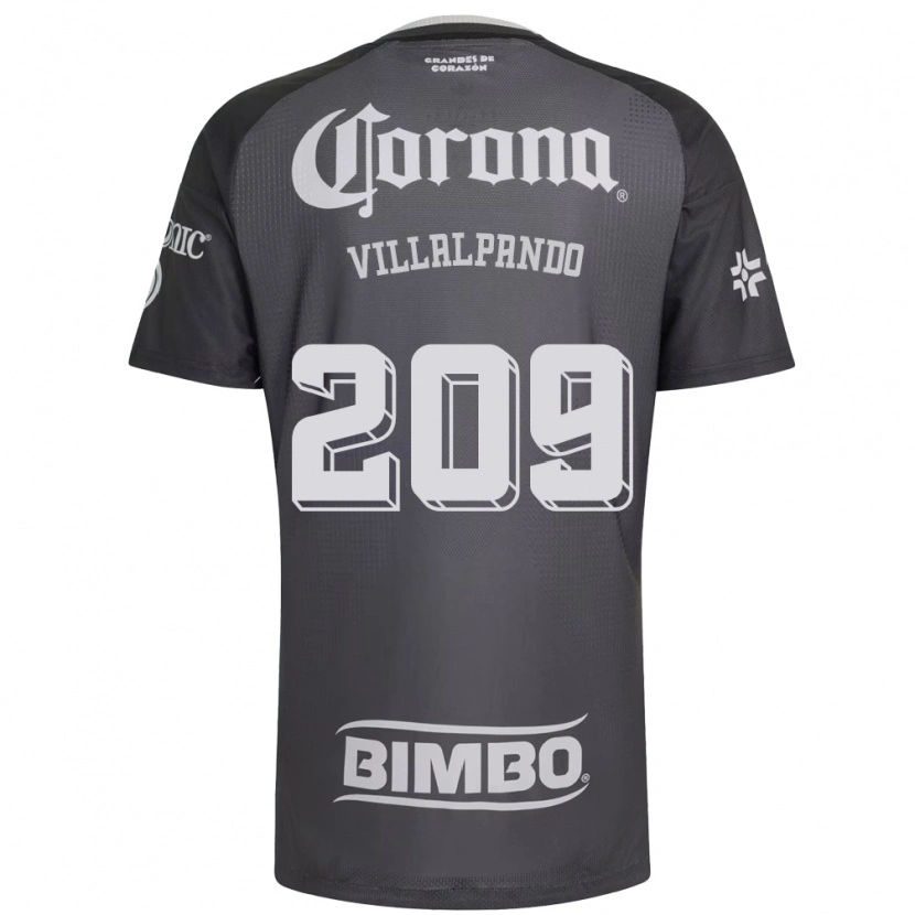 Danxen Homem Camisola Sergio Villalpando #209 Cinza Branco Preto Alternativa 2026/27 Camisa