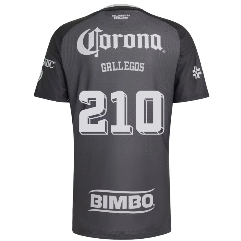 Danxen Homem Camisola José Gallegos #210 Cinza Branco Preto Alternativa 2026/27 Camisa