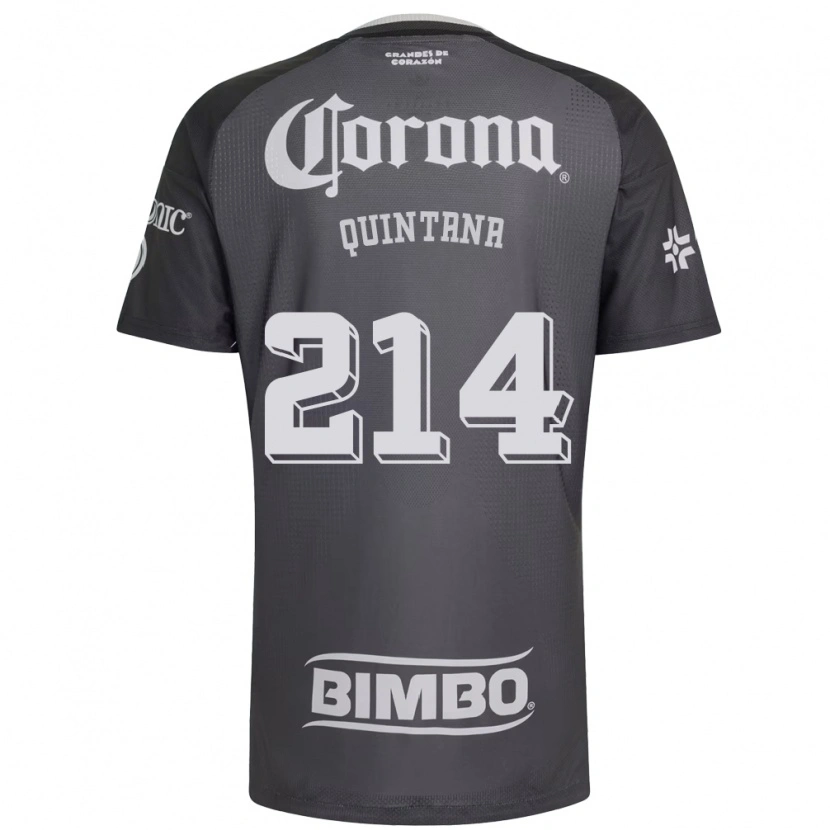 Danxen Homem Camisola Diego Quintana #214 Cinza Branco Preto Alternativa 2026/27 Camisa
