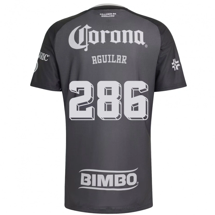 Danxen Homem Camisola Nicolás Aguilar #286 Cinza Branco Preto Alternativa 2026/27 Camisa