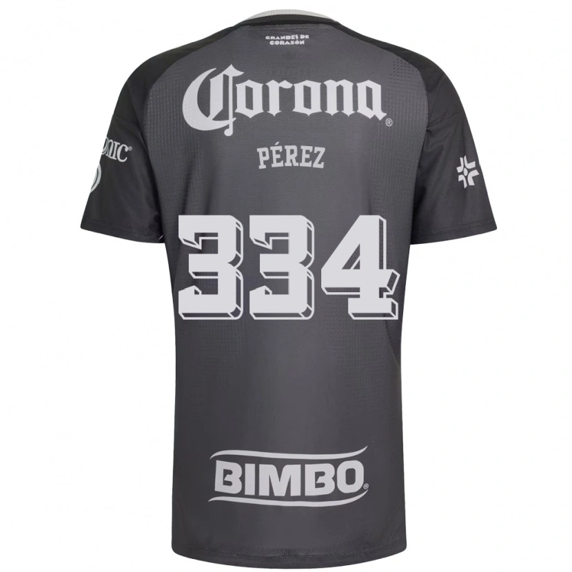 Danxen Homem Camisola Diego Pérez #334 Cinza Branco Preto Alternativa 2026/27 Camisa
