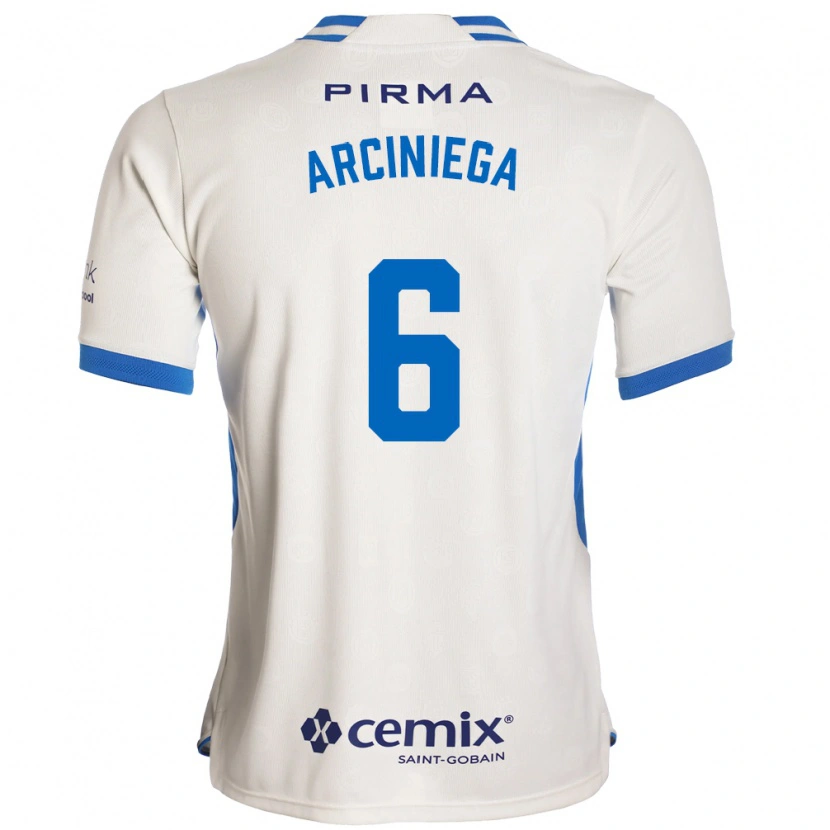 Danxen Homem Camisola Mirelle Arciniega #6 Branco Azul Vermelho Alternativa 2026/27 Camisa