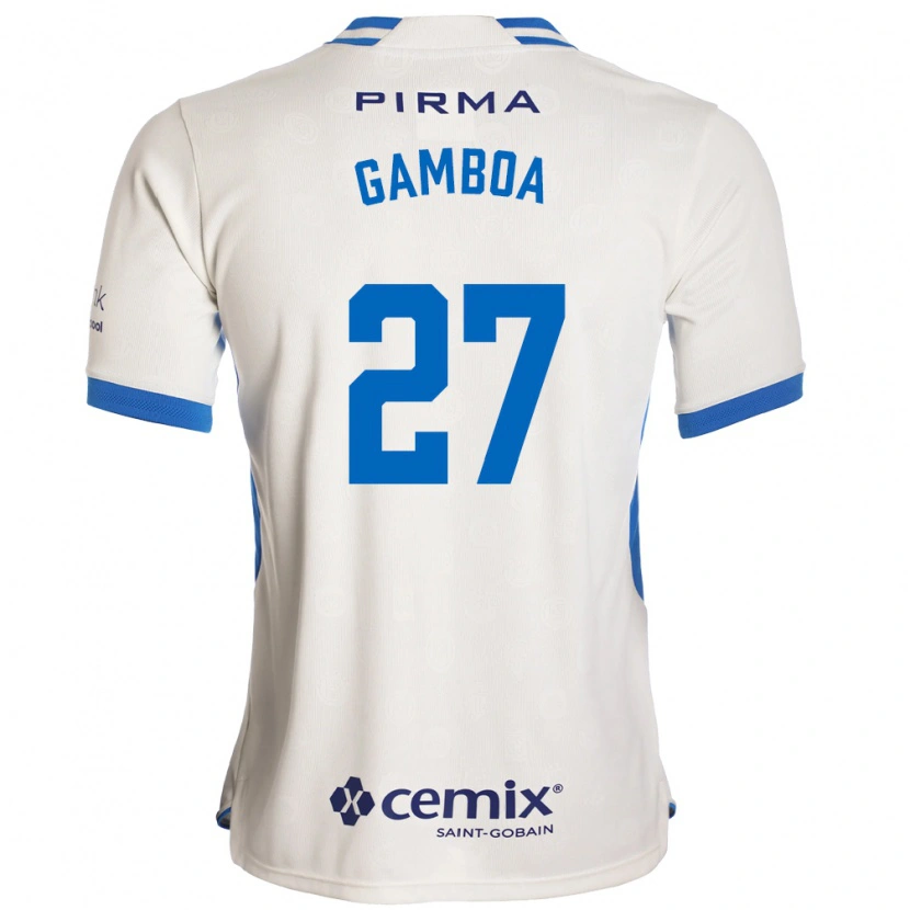 Danxen Homem Camisola Bryan Gamboa #27 Branco Azul Vermelho Alternativa 2026/27 Camisa