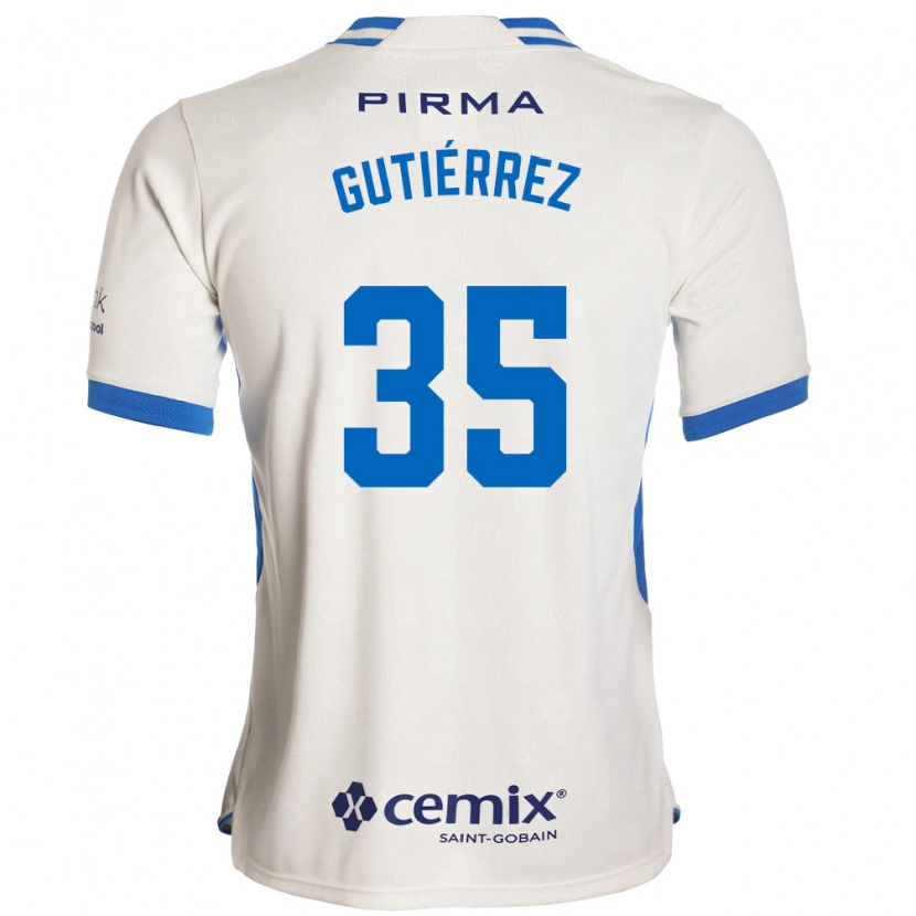 Danxen Homem Camisola Luis Gutiérrez #35 Branco Azul Vermelho Alternativa 2026/27 Camisa