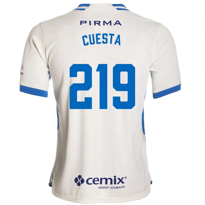 Danxen Homem Camisola Íñigo Cuesta #219 Branco Azul Vermelho Alternativa 2026/27 Camisa