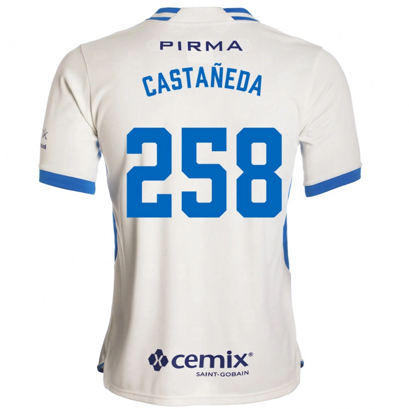 Danxen Homem Camisola Emiliano Castañeda #258 Branco Azul Vermelho Alternativa 2026/27 Camisa