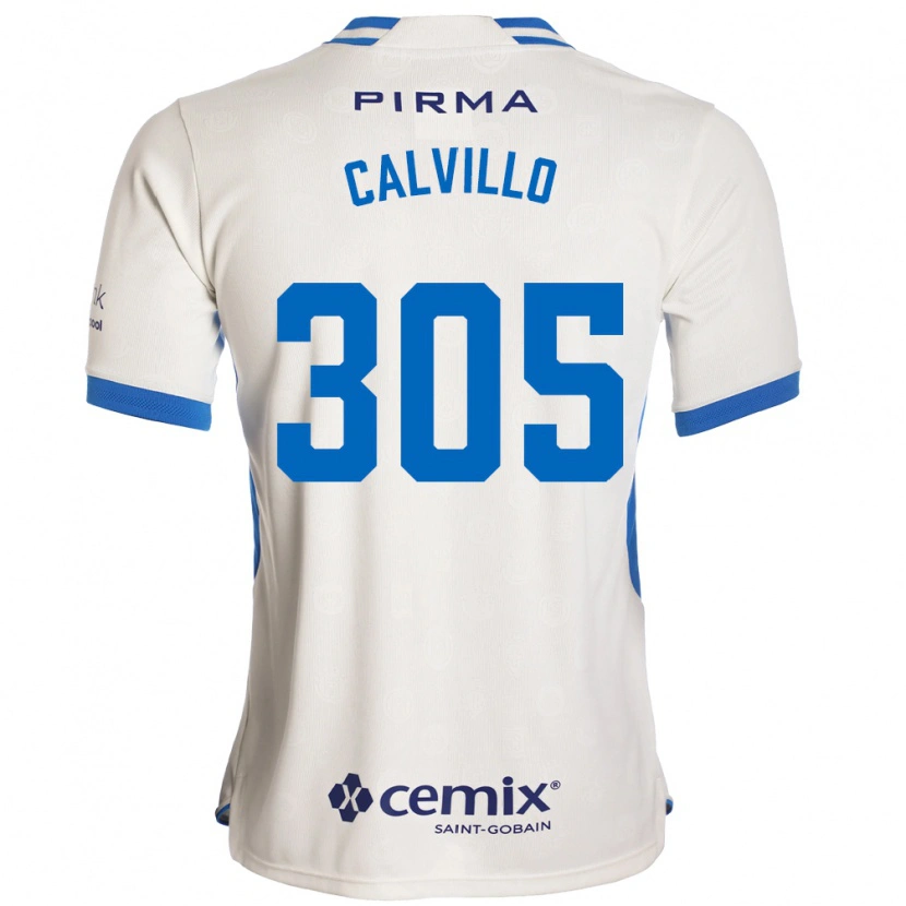 Danxen Homem Camisola Carlos Calvillo #305 Branco Azul Vermelho Alternativa 2026/27 Camisa