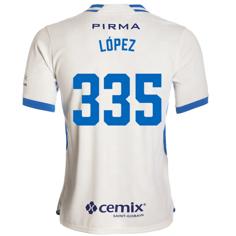 Danxen Homem Camisola Alfredo López #335 Branco Azul Vermelho Alternativa 2026/27 Camisa
