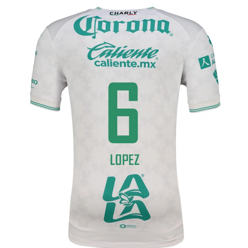 Danxen Homem Camisola Brenda Lopez #6 Verde Claro Branco Alternativa 2026/27 Camisa
