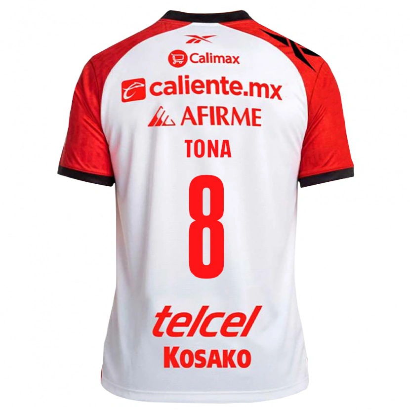Danxen Homem Camisola Iván Tona #8 Vermelho Branco Preto Alternativa 2026/27 Camisa