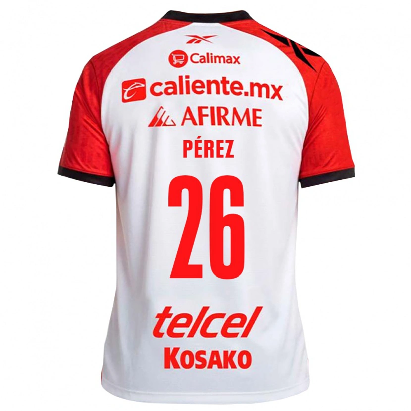 Danxen Homem Camisola Aldahir Pérez #26 Vermelho Branco Preto Alternativa 2026/27 Camisa