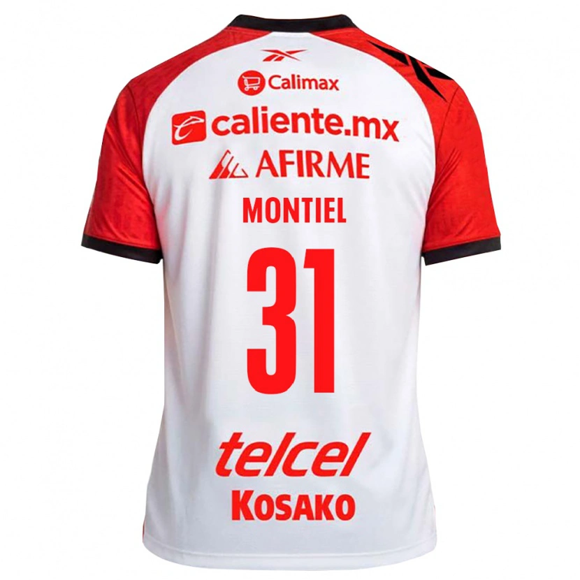 Danxen Homem Camisola Abril Montiel #31 Vermelho Branco Preto Alternativa 2026/27 Camisa