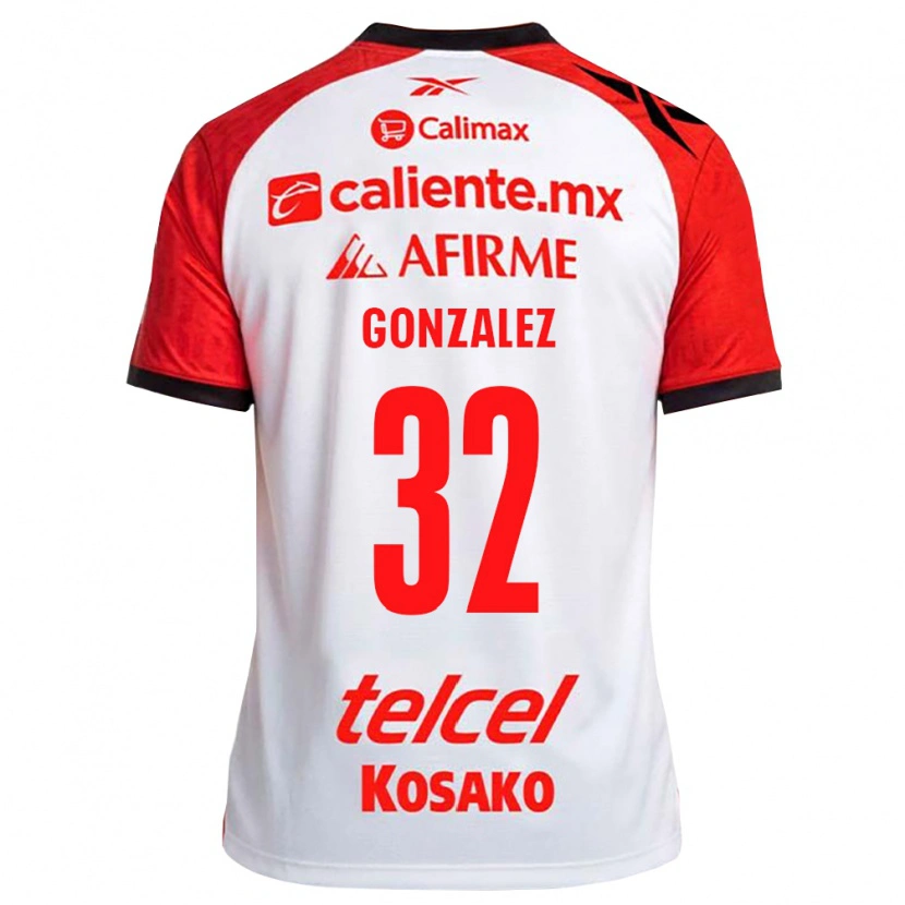 Danxen Homem Camisola Carlos Gonzalez #32 Vermelho Branco Preto Alternativa 2026/27 Camisa