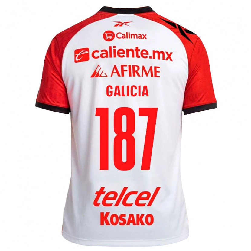 Danxen Homem Camisola Carlos Galicia #187 Vermelho Branco Preto Alternativa 2026/27 Camisa