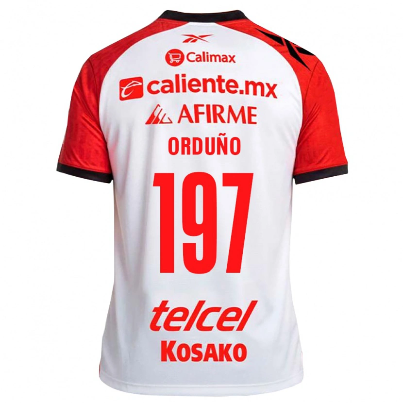 Danxen Homem Camisola David Orduño #197 Vermelho Branco Preto Alternativa 2026/27 Camisa