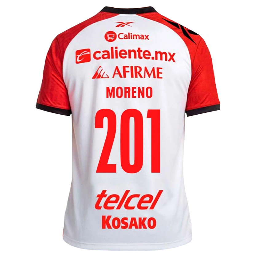 Danxen Homem Camisola Jesús Moreno #201 Vermelho Branco Preto Alternativa 2026/27 Camisa