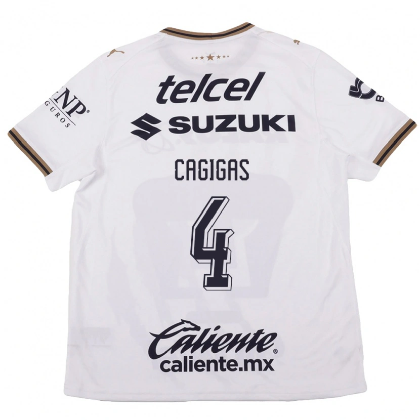 Danxen Homem Camisola Deneva Cagigas #4 Branco Preto Marrom Alternativa 2026/27 Camisa