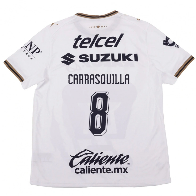 Danxen Homem Camisola Adalberto Carrasquilla #8 Branco Preto Marrom Alternativa 2026/27 Camisa