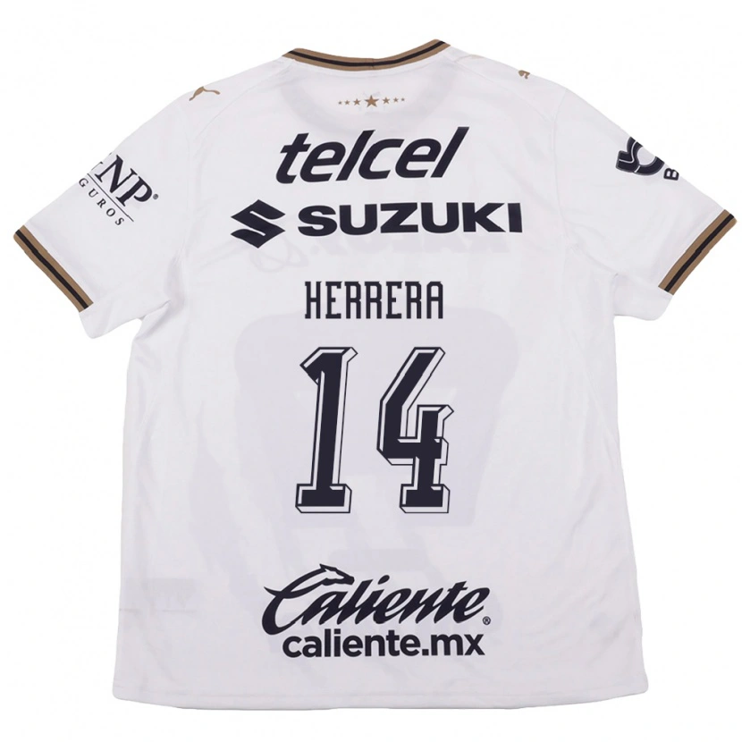 Danxen Homem Camisola Luciano Herrera #14 Branco Preto Marrom Alternativa 2026/27 Camisa